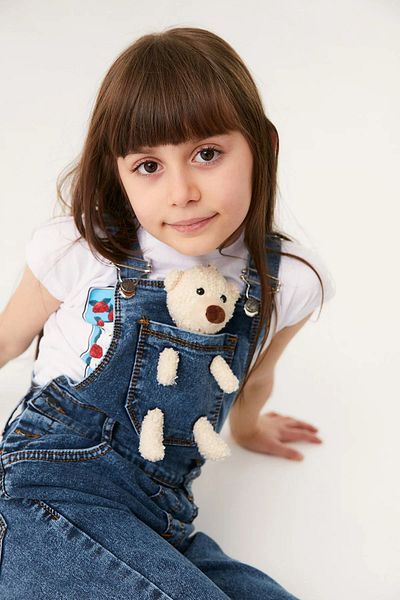 Fulla Moda Papuci pentru fetiță din denim cu ursuleț de pluș