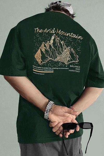 Teenage Millionaire Tricou pentru bărbați Arid Mountain Green Oversize Salas Boyfriend