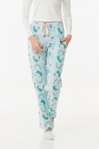 Fulla Moda Heart Printed Pocket Fleece Pajama Bottoms