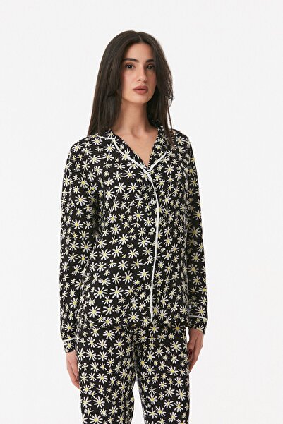 Fulla Moda Floral Printed Buttoned Pajamas Set