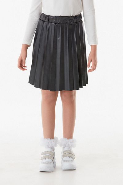 Fulla Moda Fustă de fetiță din imitatie din piele cu talie elastică