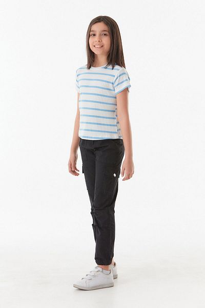 Fulla Moda Unisex Trousers with Elastic Waist Cargo Pockets