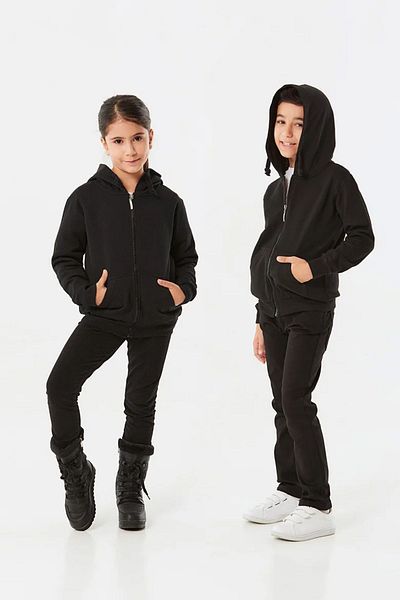 Fulla Moda Детски унисекс суичър с цип и качулка