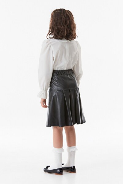 Fulla Moda Faux Leather Embroidered Collar Girl's Set