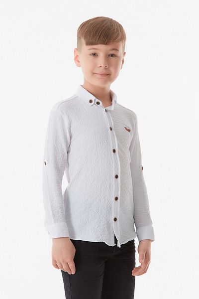 Fulla Moda Κεντημένο Twist Υφασμάτινο Πουκάμισο για αγόρι