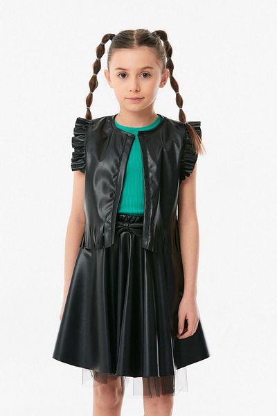 Fulla Moda Faux Leather Girl's Vest