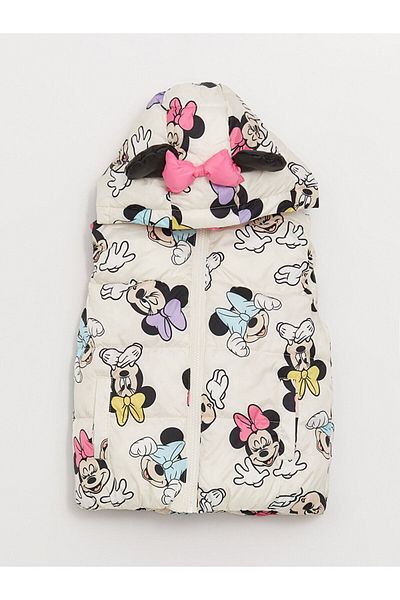 LC Waikiki LCW baby Hooded Minnie Mouse Printed Baby Girl Inflatable Vest