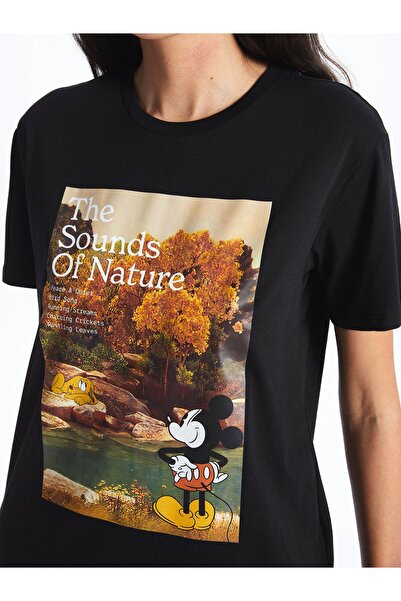 LC Waikiki Dámské tričko s krátkým rukávem s potiskem Crew Neck