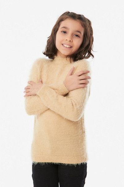 Fulla Moda Κοριτσίστικο πουλόβερ με γιακά με γενειάδα