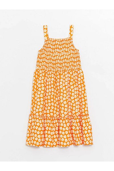 LC Waikiki LCW Kids Square Collar Floral Girl's Dress