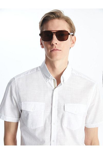 LC Waikiki Slim Fit Short Sleeve Poplin Men's Shirt