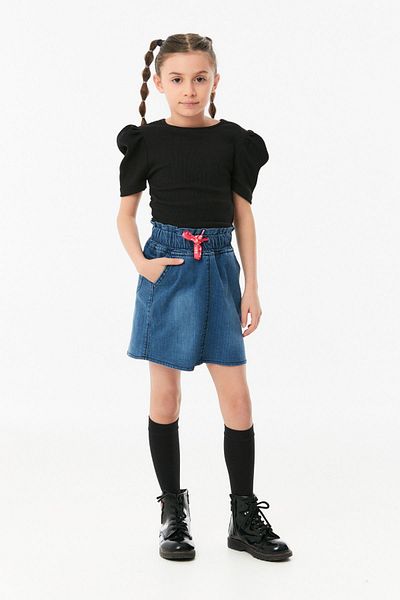 Fulla Moda Girl's Jean Skirt - Elastic Waist