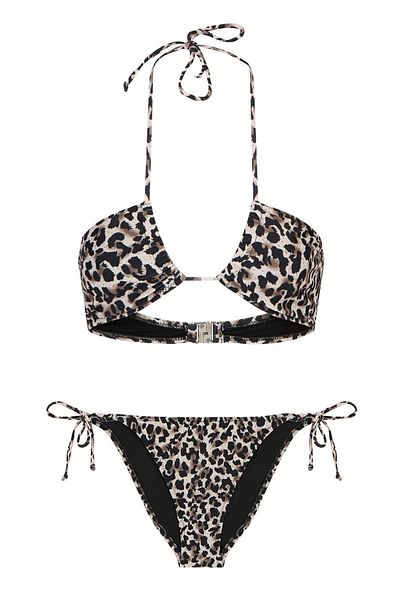 AQUELLA Σετ μπικίνι Leopard Halter Neck