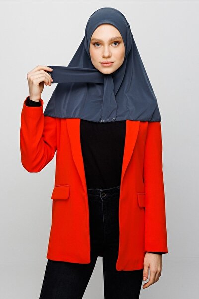 The Wear Anthracite Practical Hijap Bonnet Scarf Shawl - Snap and Combed Cotton Sports Scarf Shawl