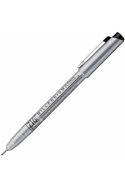 Zig Millennium Black Drawing Pen - 0.65mm, 12 Pieces