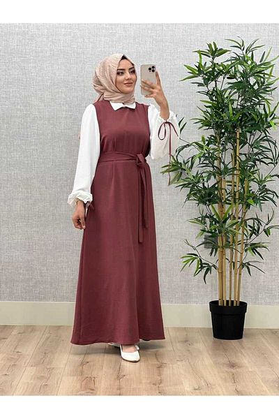 azzebutik 6420 Model Tuğce Dress - K75 Rose