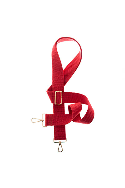 Miaju لون أحمر، أطول من 225 سم، إكسسوارات معدنية ذهبية، حزام حقيبة قابل للقصير