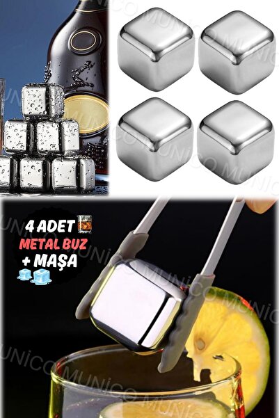 Munico Gıda Sınıfı Paslanmaz Çelik Buz Küpleri Viski ve Diğer İçecekler İçin Yeniden Kullanılabilir Soğutma