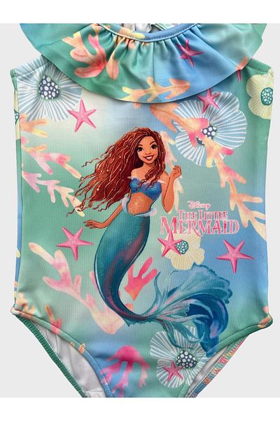 ALİŞ KİDS Green Mermaid Patterned - Frilly Girl's Swimsuit