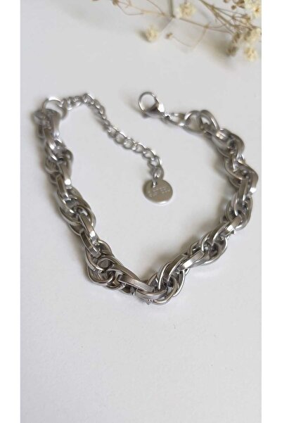 Feride سوار ذهبي فولاذي ملون 316L - حلزوني، مقاوم للصدأ، فضي