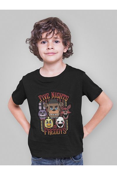 MAGORS FNAF Printed - Tricou cu mânecă scurtă din bumbac cu gât crew