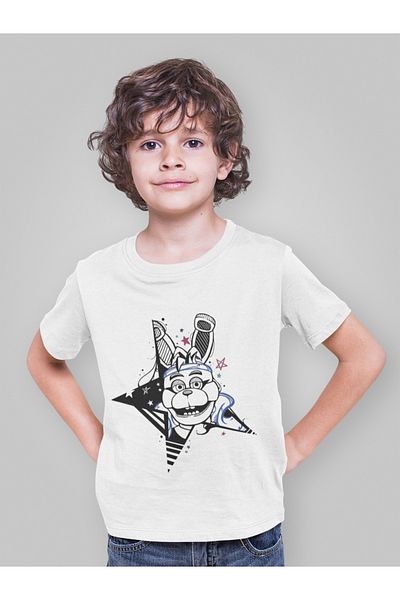 MAGORS FNAF Printed - Tricou cu mânecă scurtă din bumbac cu gât crew