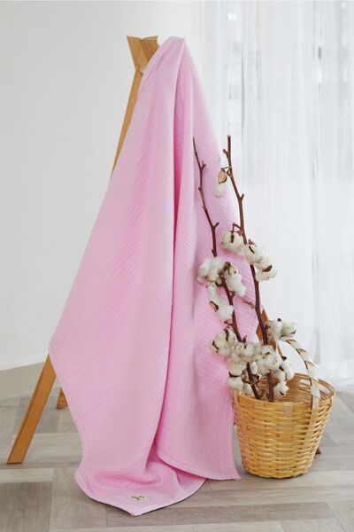 arbababy %100 Organik Pamuk 4 Katlı Müslin Bebek Battaniyesi - Şeker Pembe - ...