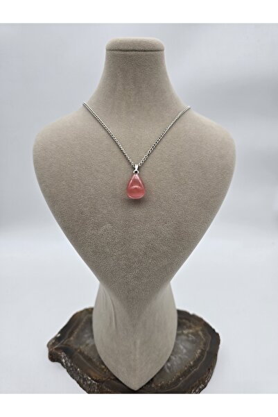 NBS Beautiful Naturel Stones Gül Kuvars Doğal Taş Kolye ( Nazar , Enerji , Yaşam Sevinçi )