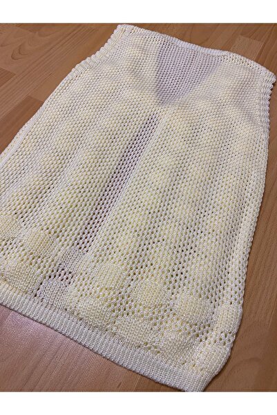 AYHANHOME El Işi Inci Çiçek Işlemeli Örgü Çeyizlik Hediyelik Kadın Yeleği