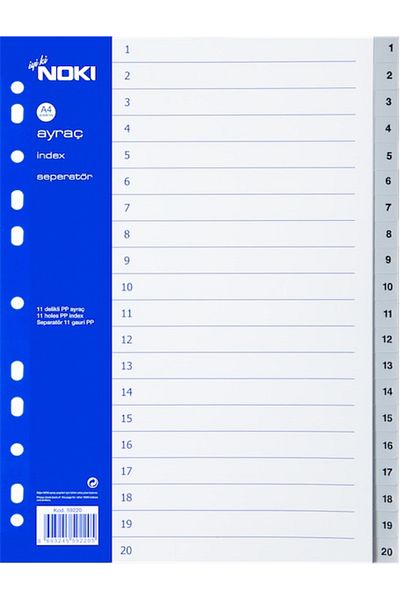 Noki 59220 Model Separator - 1-20 Number, 30 Pieces
