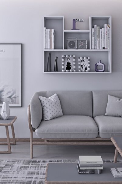 rafineritasarım Lale Dekoratif Duvar Rafı Salon Banyo Balkon Mutfak Kitaplık Çok Amaçlı Raf