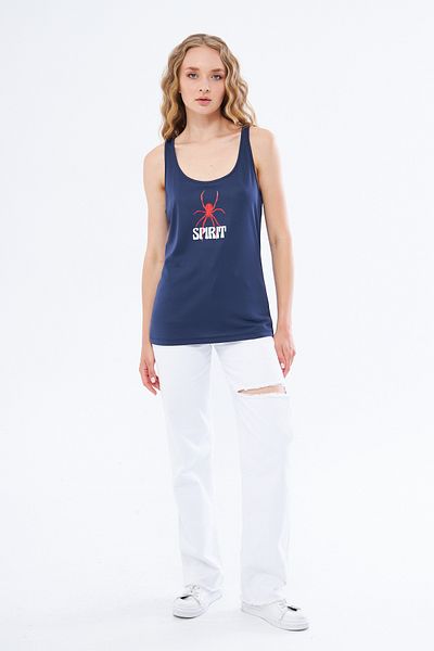 YÜKSEL IŞIK Navy Blue Spirit Printed Thick Strap Athlete Undershirt