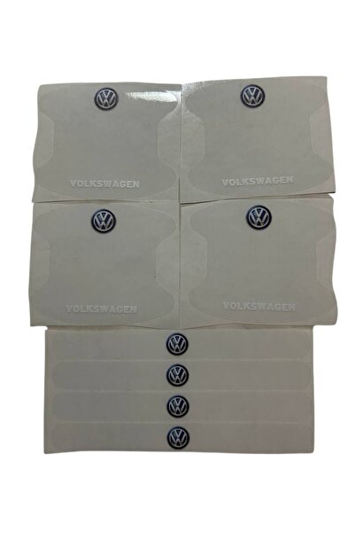 Volkswagen Marka Logolu Oto Kapı Kolu Çizik Önleyici Yapışkan 8'li Set