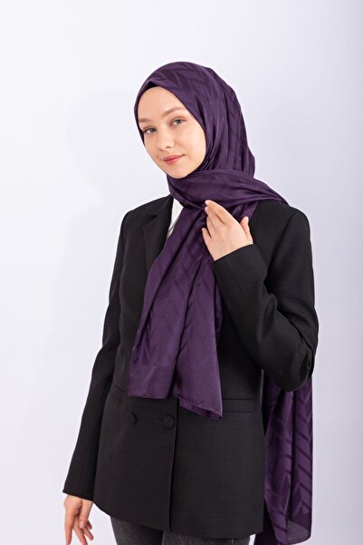 hijabchi Zigzag Jacquard Mătăsos Importat - Prune