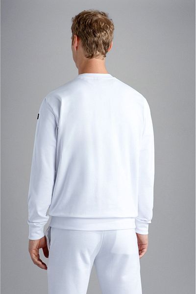 PAUL&SHARK Men's Brand Logo Cotton Regular Fit Casual White Sweatshirt13311965-010