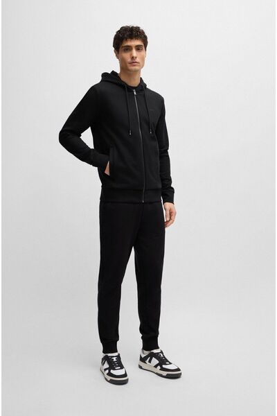 BOSS Erkek Marka Logolu Bağcıklı Kaydırmaz Tabanlı Günlük Siyah Sneaker 50517302-010