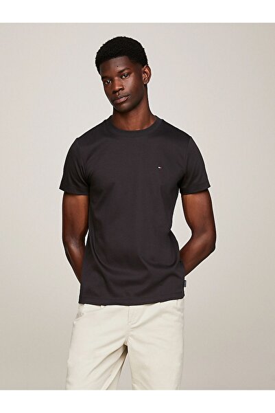 Tommy Hilfiger Erkek Marka Logolu Pamuklu Günlük Kullanım Siyah T-Shirt MW0MW...