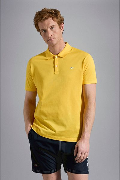 PAUL&SHARK Men's Cotton Polo Neck Short Sleeve Daily Use Yellow Polo Neck T-Shirt C0P1013-458
