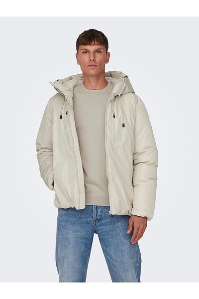 Only & Sons Onszane Hood Jacket Otw Ανδρικό Γκρι Παλτό 22025741 -05