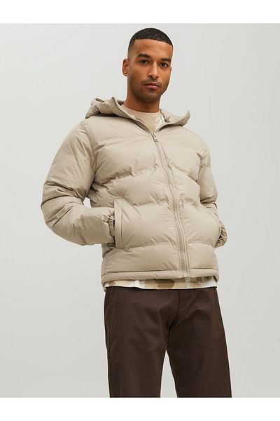 Jack & Jones جاك جونز Seamless Recycle Puffer Sn معطف بيج للرجال12211781-06