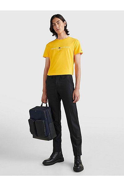 Tommy Hilfiger Men's Yellow T-Shirt - Short Sleeve, Plain Model, Woven Fabric Mw0Mw11797-Zew