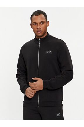 EA7 Erkek Marka Logolu Uzun Kollu Cepli Fermuar Kapamal Siyah Sweatshirt 3DPM83 PJUEZ 1200 Fiyat Yorumlar Trendyol