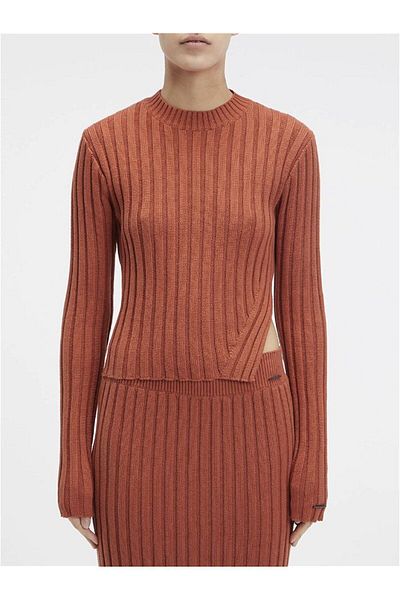Calvin Klein Women's Long-sleeved Daily Use Regular-fit Orange Sweater K20K206374-GAS