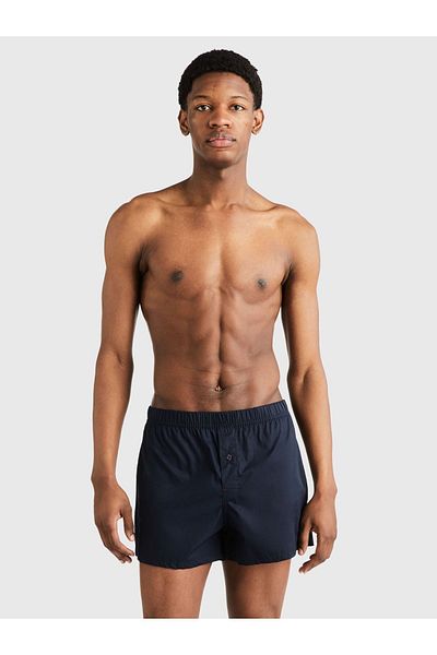 Tommy Hilfiger Men's Woven Fabric Regular Waist Plain Model Navy Blue Boxer UM0UM02848-0XU