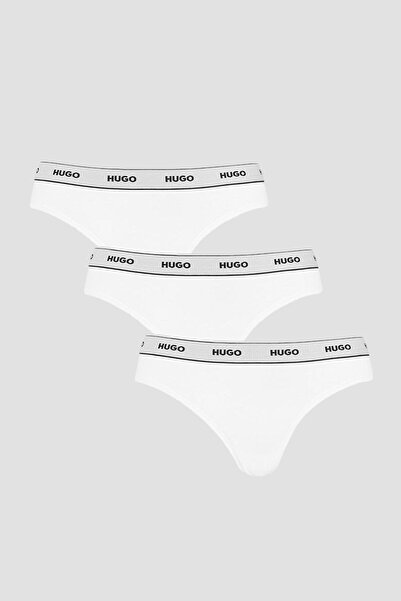 HUGO Kadın Marka Logo Detaylı Beli Lastikli Beyaz Külot 50469657-100