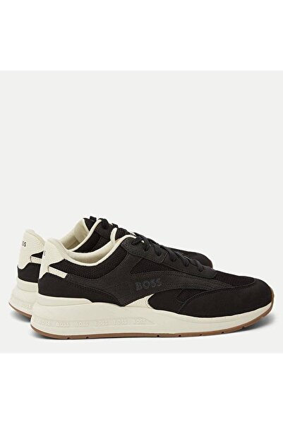 BOSS Erkek Logolu Normal Kalıp Bağcıklı Günlük Siyah Sneaker 50498902-001