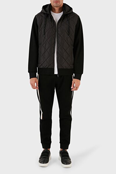 BOSS Erkek Marka Logo Detaylı Kapşonlu İpli Siyah Sweatshirt 50494631-001