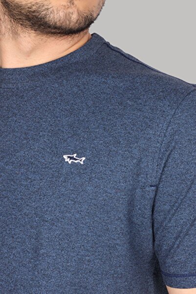 PAUL&SHARK Ανδρικό Μπλε T-Shirt - Βαμβακερό, Casual Fit, Λογότυπο 24411014 -013