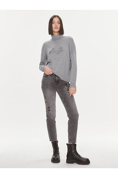 Liu Jo Women's High Waist Super Skinny Comfortable Gray Jeans UF3035D4860-88263