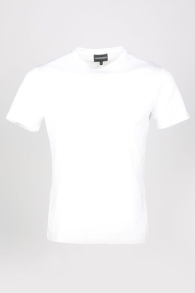 Emporio Armani Ανδρικό λογότυπο κοντομάνικο βαμβακερό λευκό μπλουζάκι 8N1T84 1JQ3Z-0100